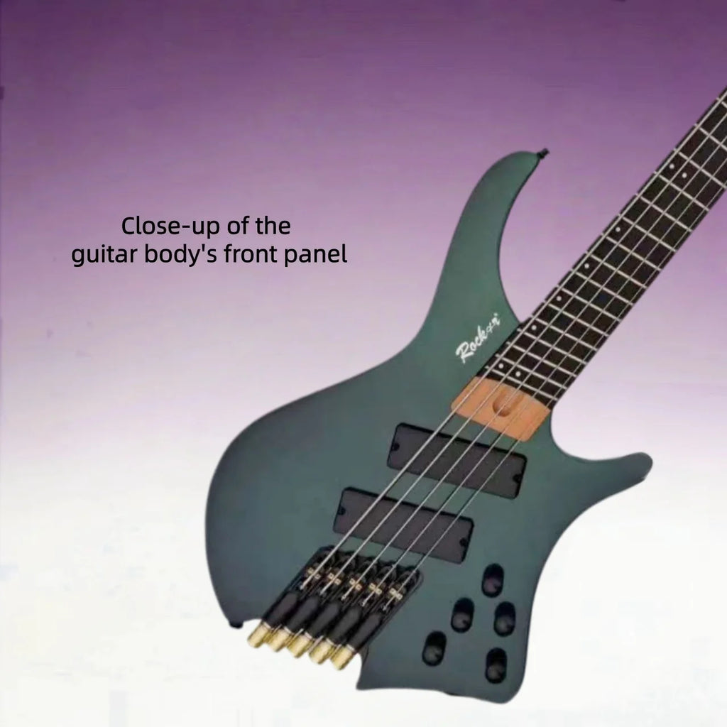 Chameleon Five String Bass Green Purple Transformation Professional Performance Headless Electric Bass