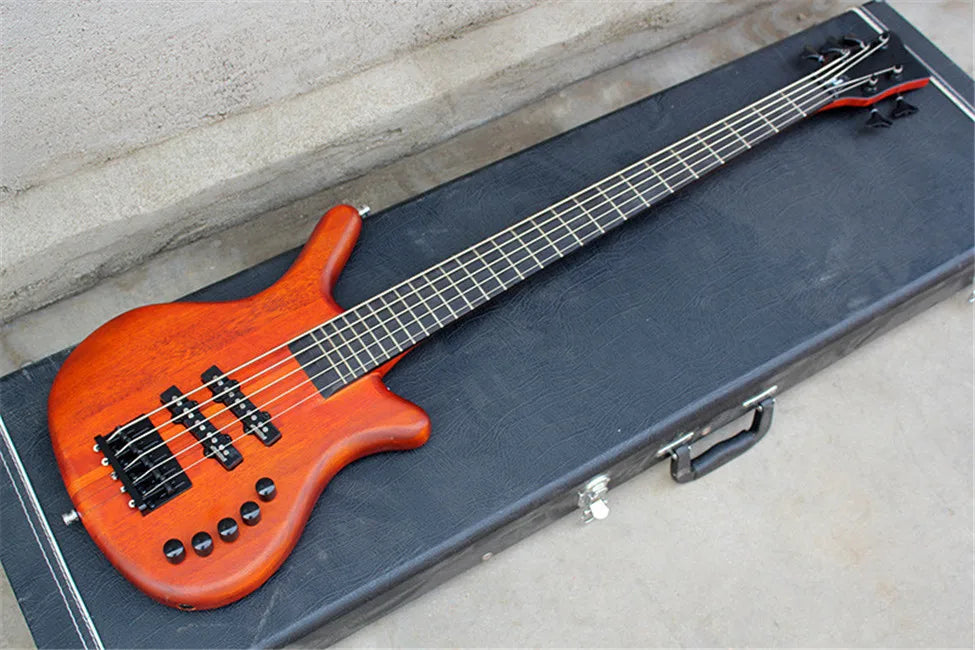 5 String Neck-thru-body Active Electric Bass Guitar with Black Hardware,Offer Customize