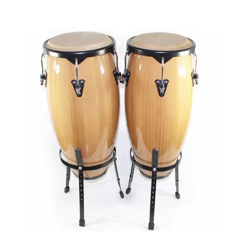 10 Inch and 11 Inch Fiber Glass Materinal Congas, One Set Two Pcs with Stands