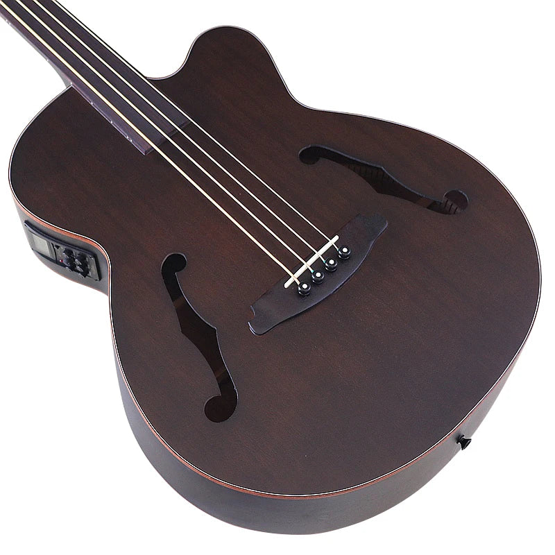 43 inch Fretless Electric Acoustic Bass Guitar Full Sapele Body 4 String Folk big jumbo Bass Guitar With Pick Up
