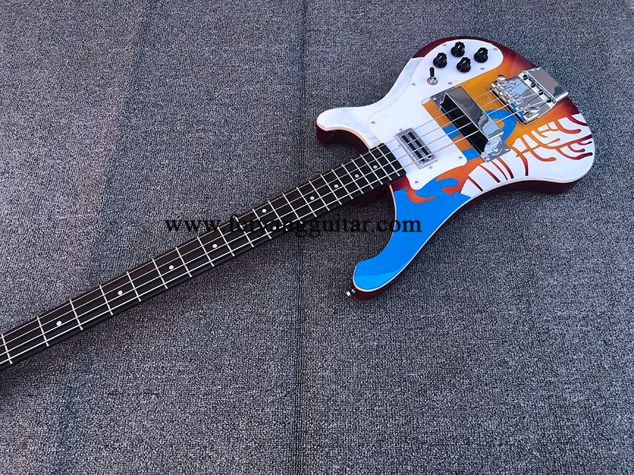 Electric Bass Guitar with Water Transfer Printing, 4 Strings, Rosewood Fingerboard,High Quality, Free Shipping, 4003