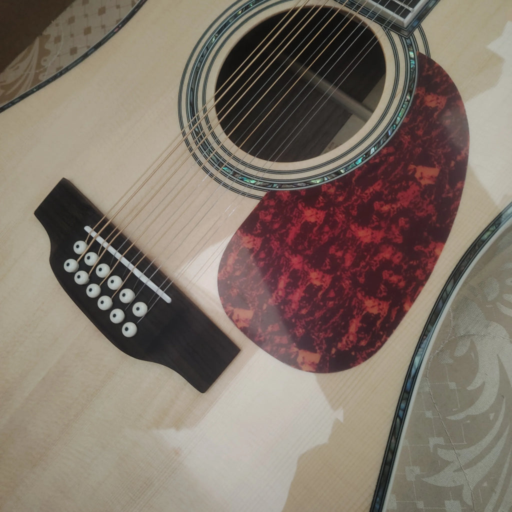 High quality 41 inch 12 string transparent color D45 guitar folk guitar/solid spruce top/301EQ/local warehouse fast shipping
