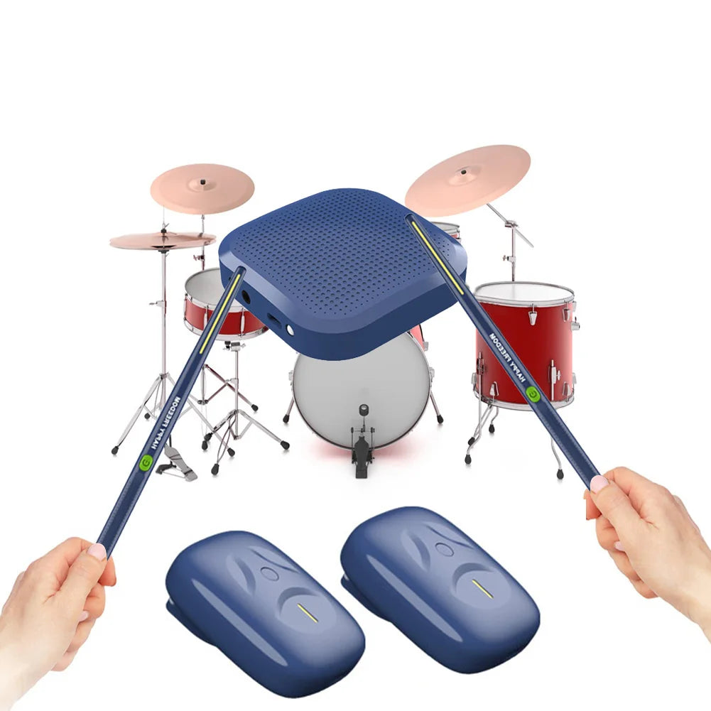 Virtual Air Drum Set Portable Electronic Virtual Air Drum Drumsticks Pedals Professional for Beginners Children Adults