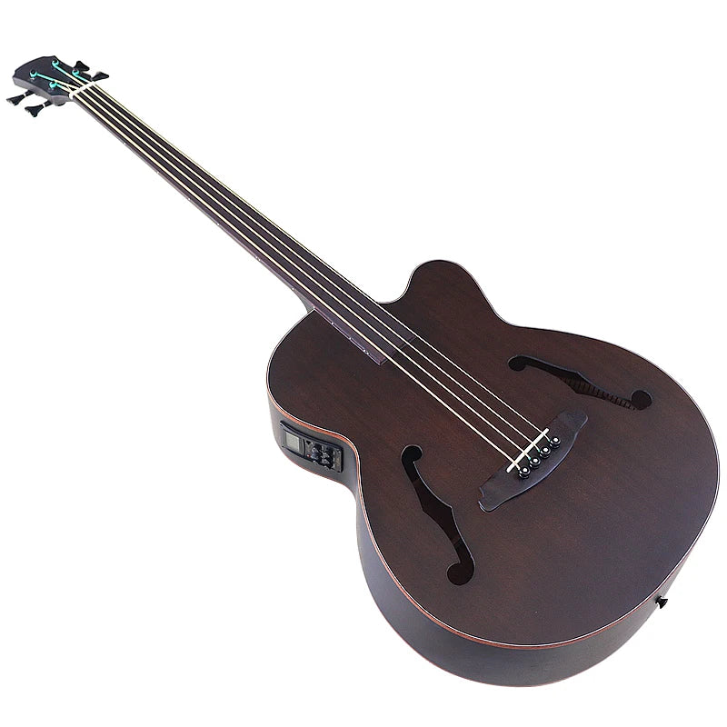 43 inch Fretless Electric Acoustic Bass Guitar Full Sapele Body 4 String Folk big jumbo Bass Guitar With Pick Up