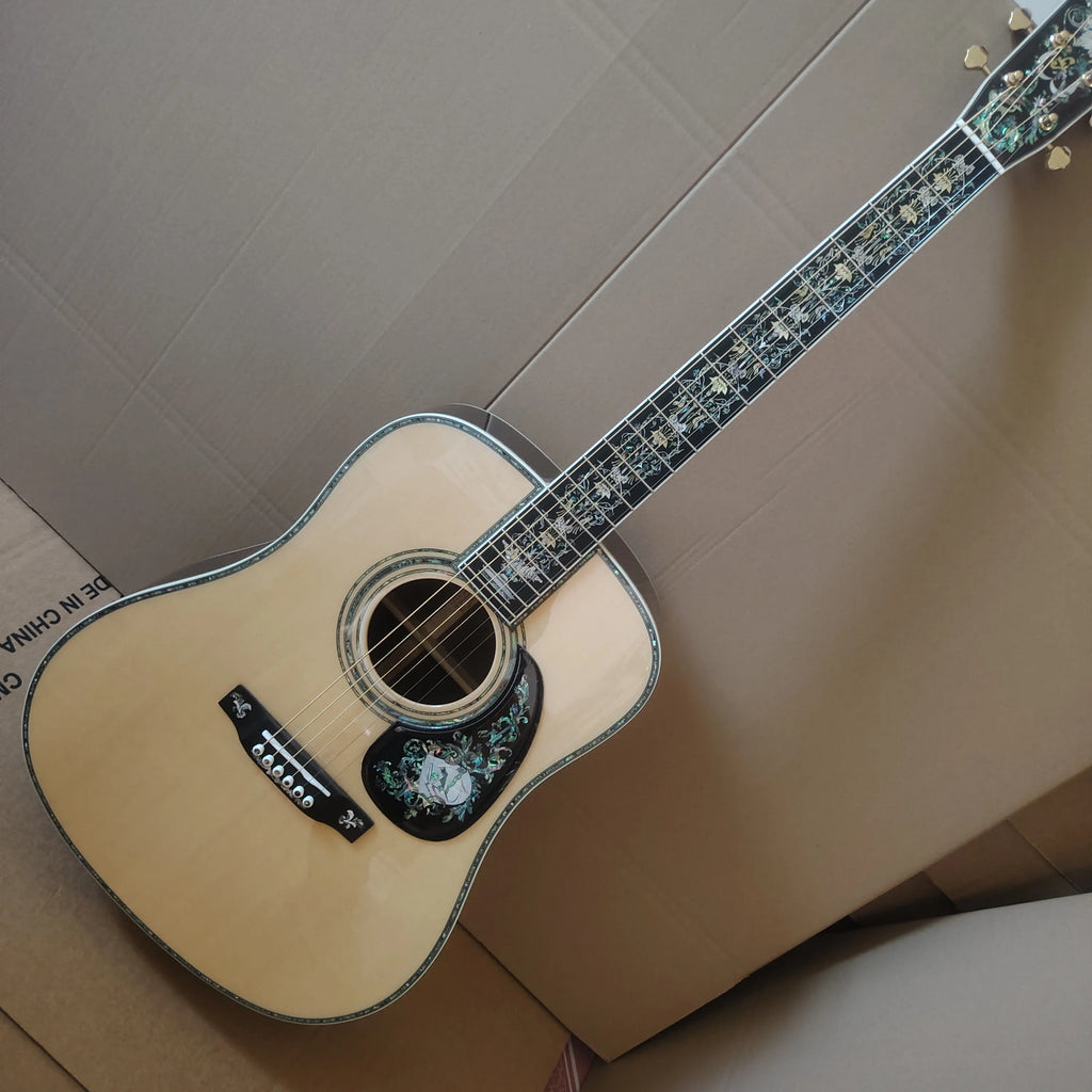 High quality D100 acoustic acoustic acoustic guitar in stock, professional debugging, rosewood fingerboard, cow bone nut, fast d