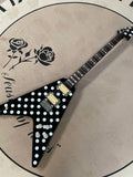 V shape electric guitar black body guitars and chrome hardware guitarra 6strings guitar