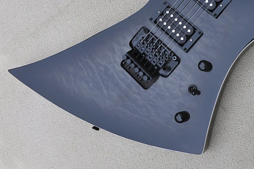 Special-shaped Black 6 Strings Electric Guitar with Flame Maple Veneer Rosewood Fretboard Offer Customize YSGS-8119