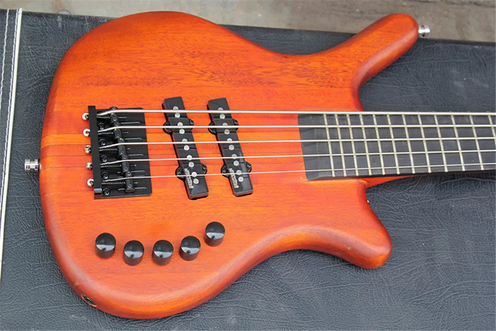 5 String Neck-thru-body Active Electric Bass Guitar with Black Hardware,Offer Customize