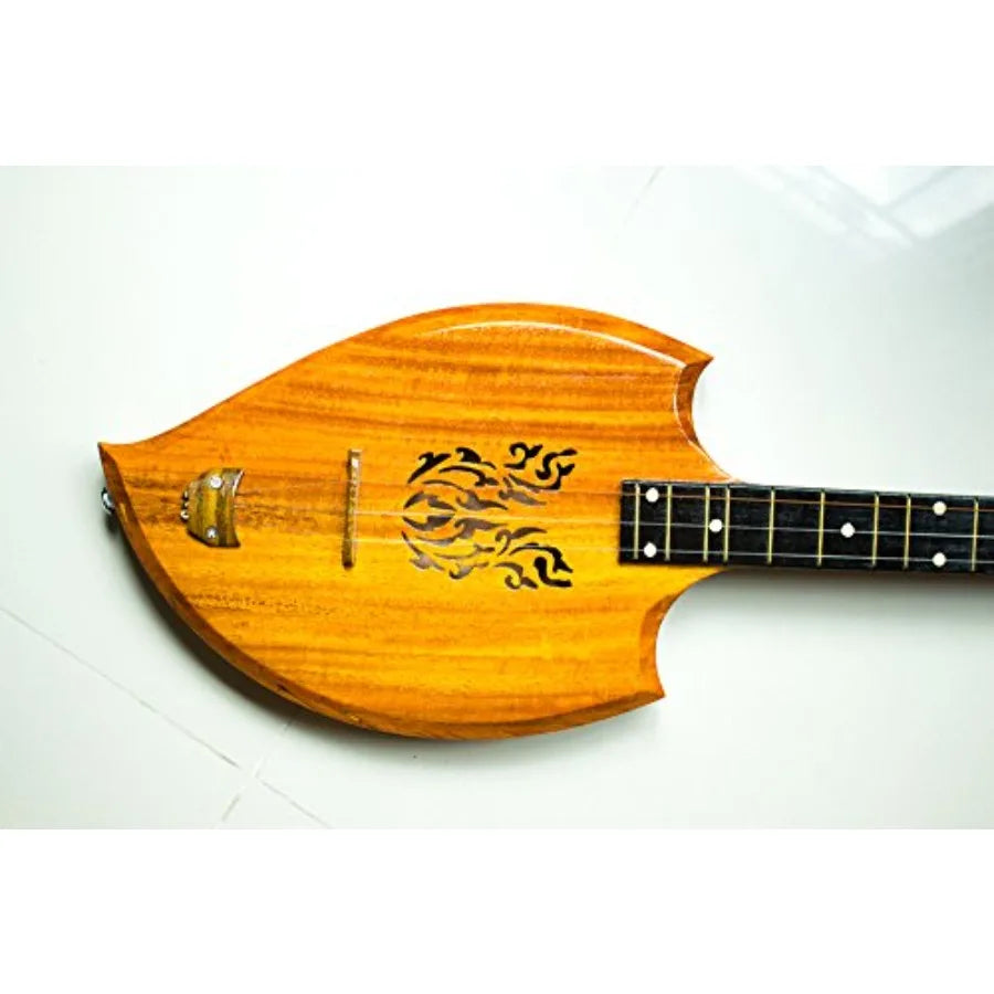 Isarn Acoustic Phin 3 Strings Thai Lao Guitar Musical Instrument for Traditional Thai Music Performance Handcrafted Melodic Des