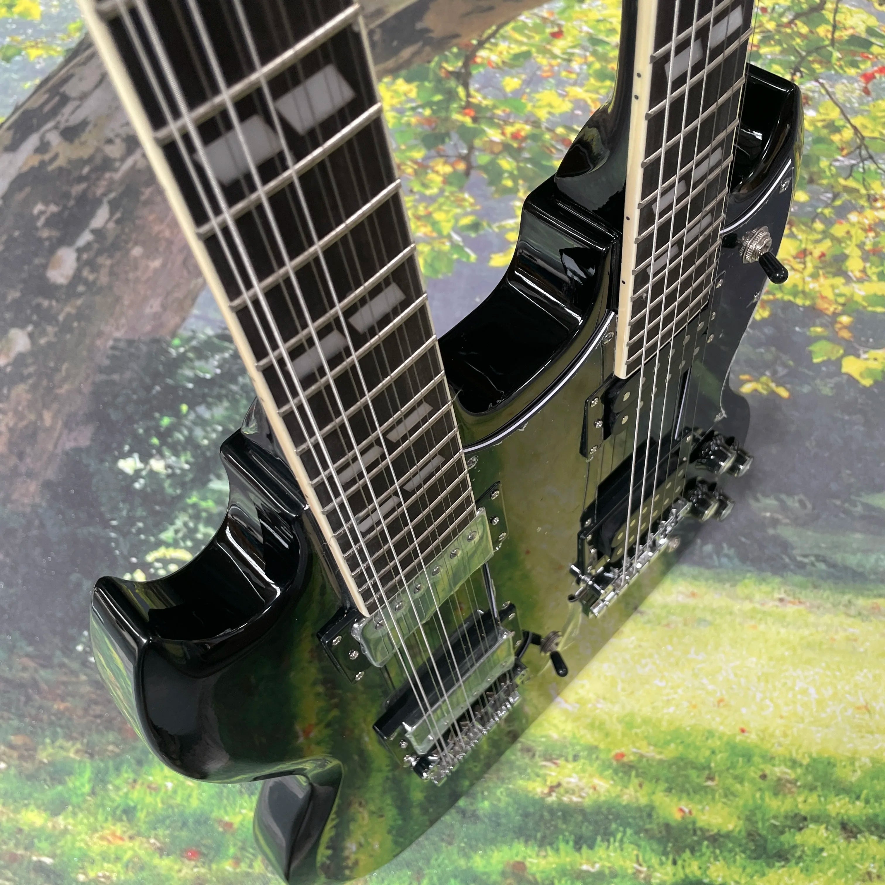 DOUBLE NECK 12+6 Guitar black electric guitar hardware guitars